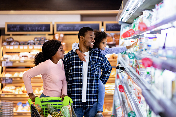 Family grocery shopping