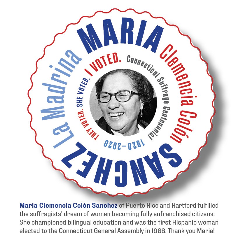 Digital I Voted Sticker with image and text of Maria Clemencia Colón Sanchez