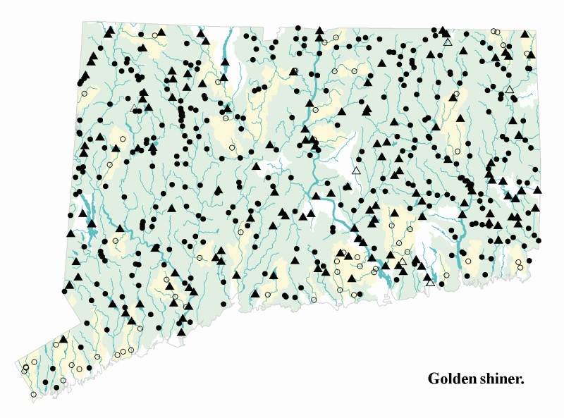 Golden shiner distribution map.