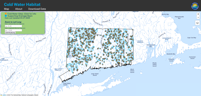 Cold Water Habitat Mapping Application Image