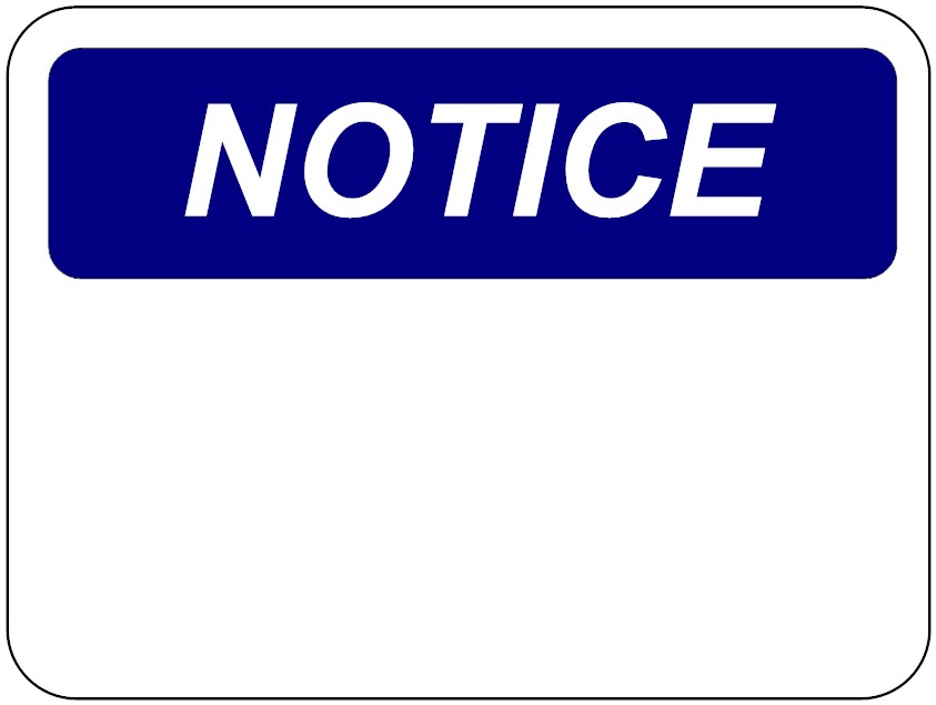 sticker with word notice on it