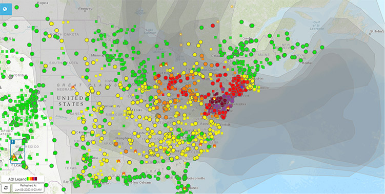 EPA Fire Smoke Map  060823
