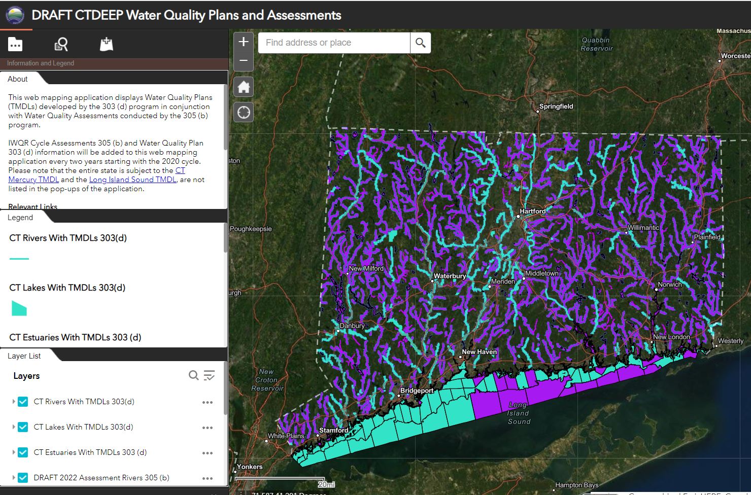 Web Mapping Application for CT DEEP 305 (b) and 303 (d) Programs.