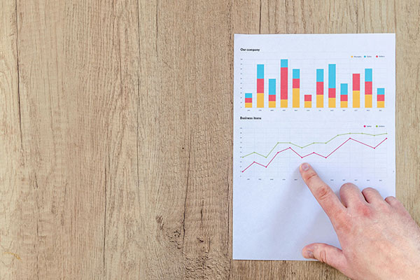 sheets of paper with charts and graphs