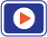 red right arrow representing a play button for video