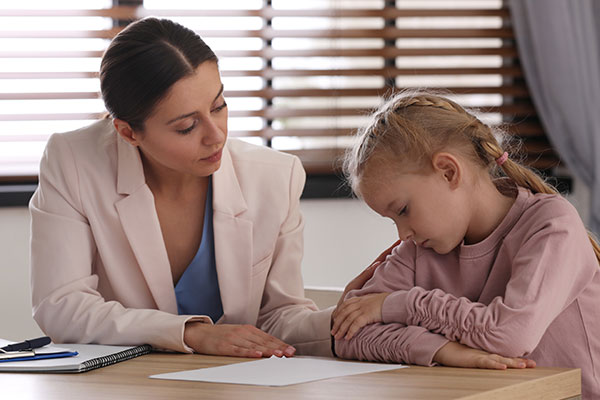 teacher with child