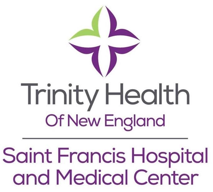 Logo and text for Trinity Health of New England, Saint Francis Hospital and Medical Center