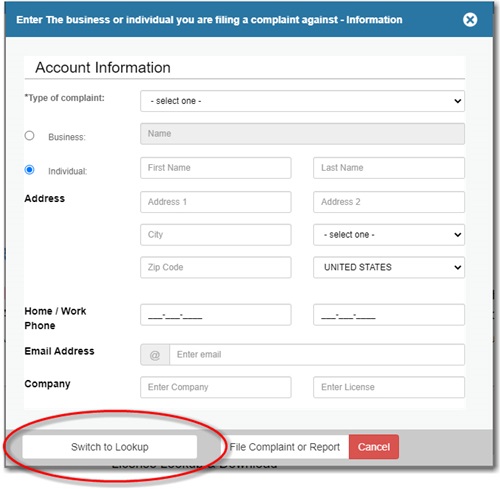 click lookup button