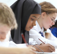 Students writing