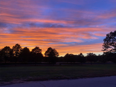 Camp Harkness Sunset Picture looking at Harkness Park
