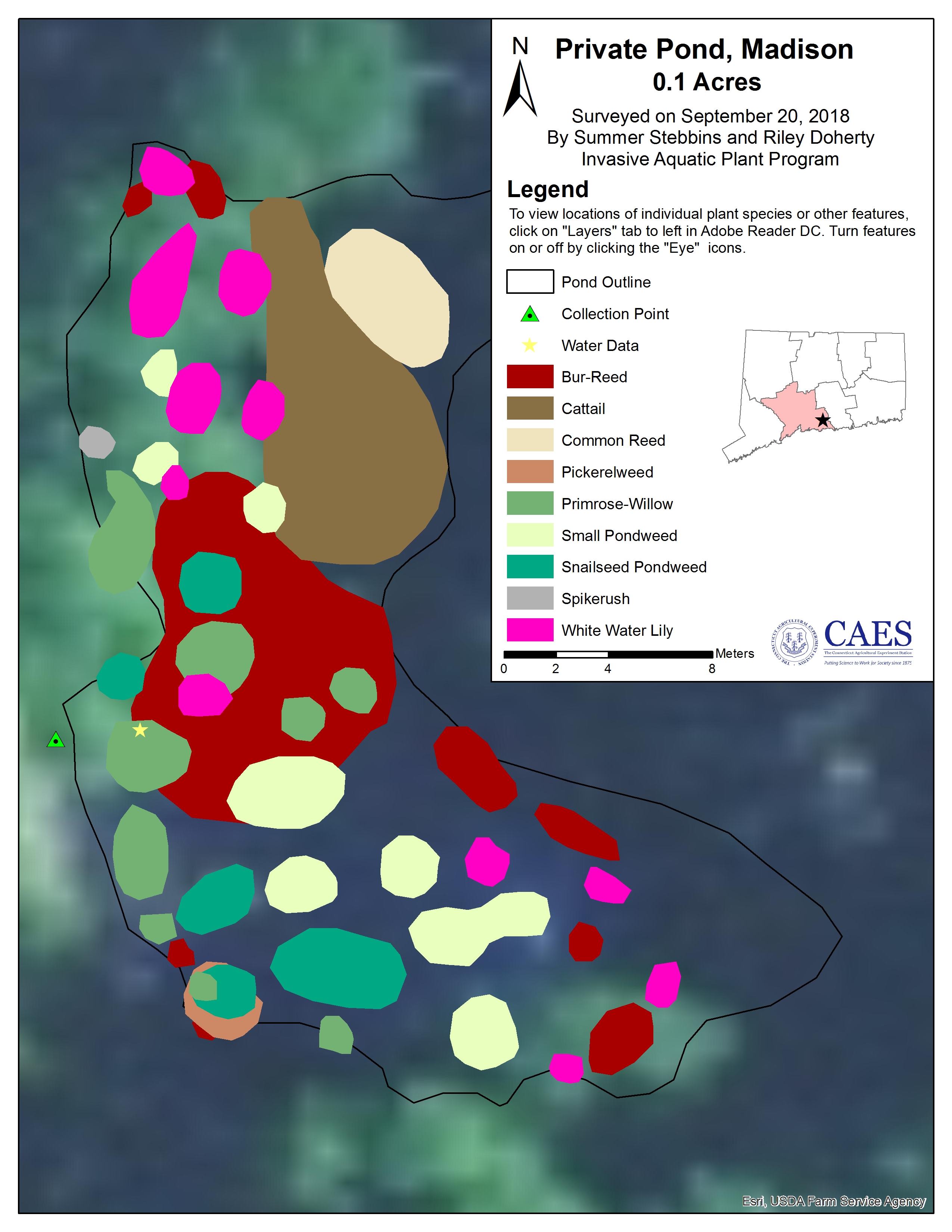 Map of a Private Pond in Madison 2018