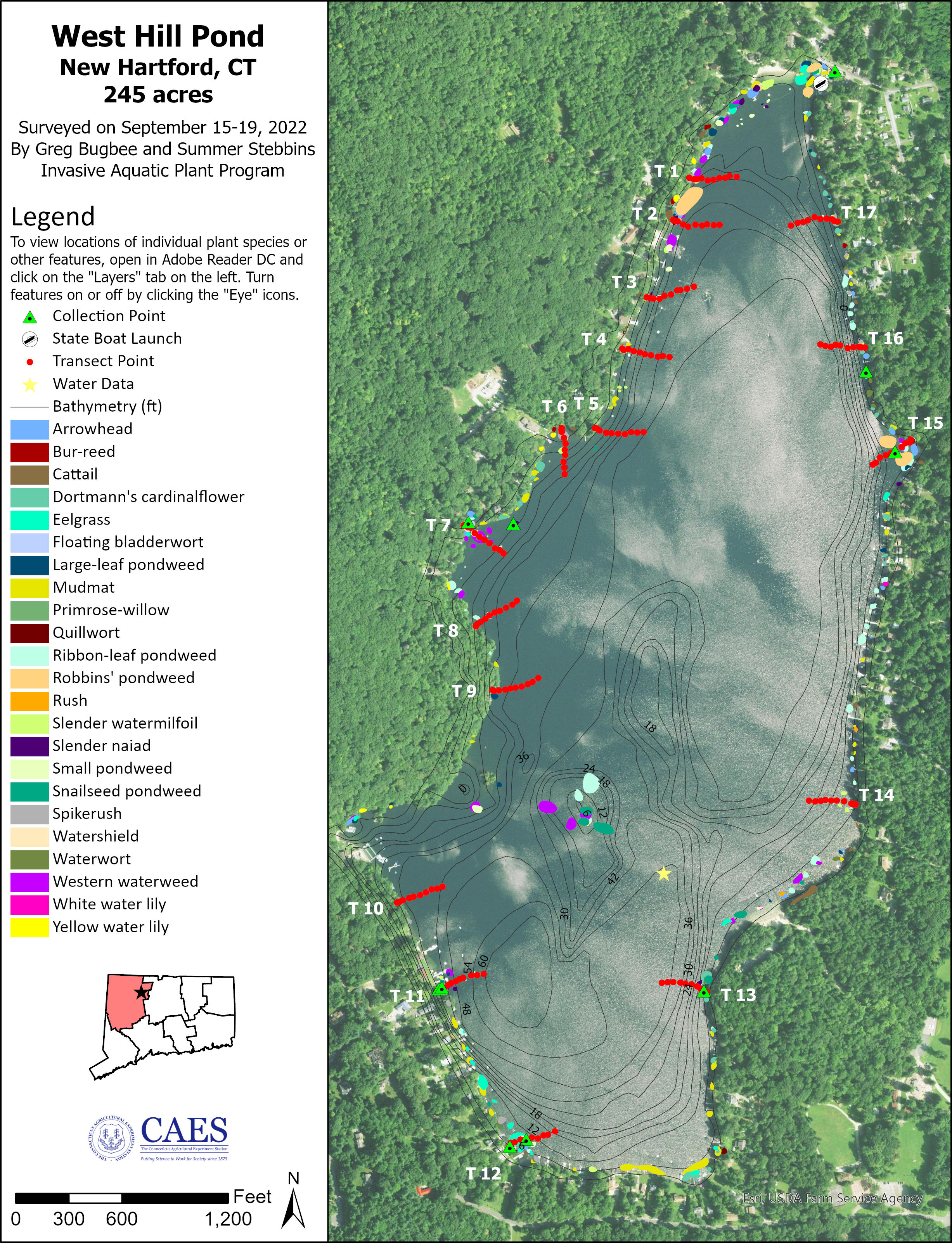 2022 survey map of West Hill Pond