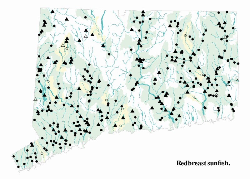 Redbreast sunfish distribution map.