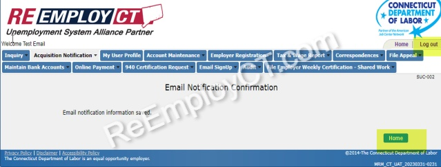 Screen shot of ReEmployCT.