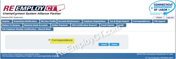 Screen shot of ReEmployCT.