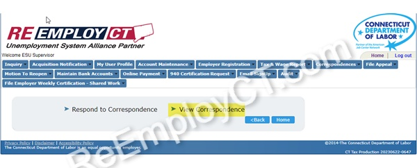 Screen shot of ReEmployCT.