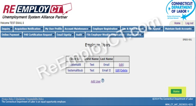 Screen shot of ReEmployCT.