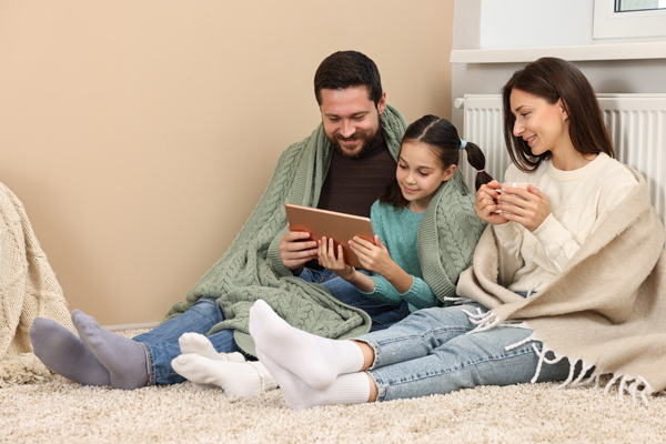 CT family keeping warm during winter  with CEAP