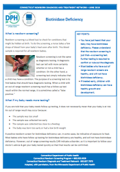 Biotinidase Deficiency fact sheet