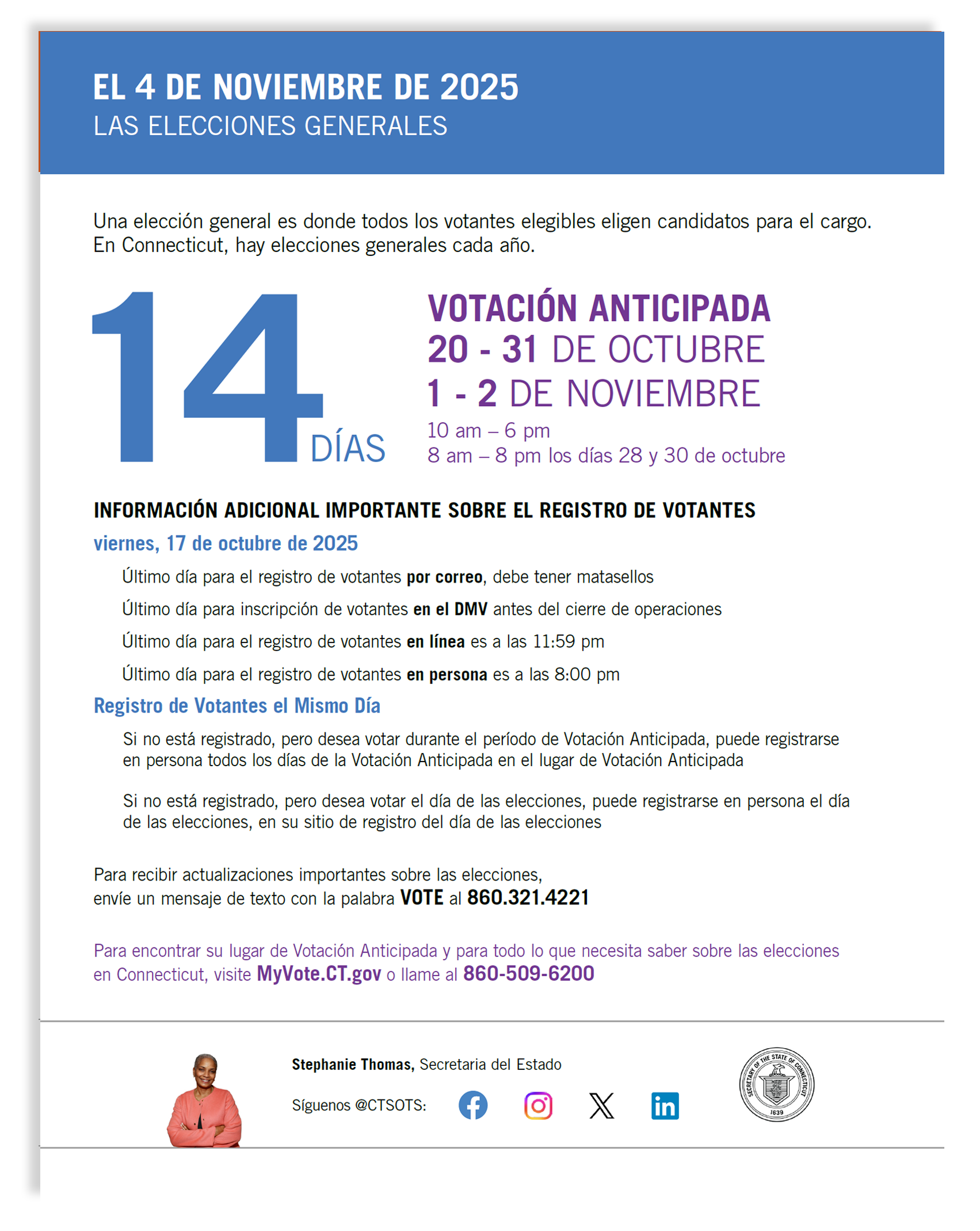 2025 Early Voting General Election - Spanish Color Thumbnail