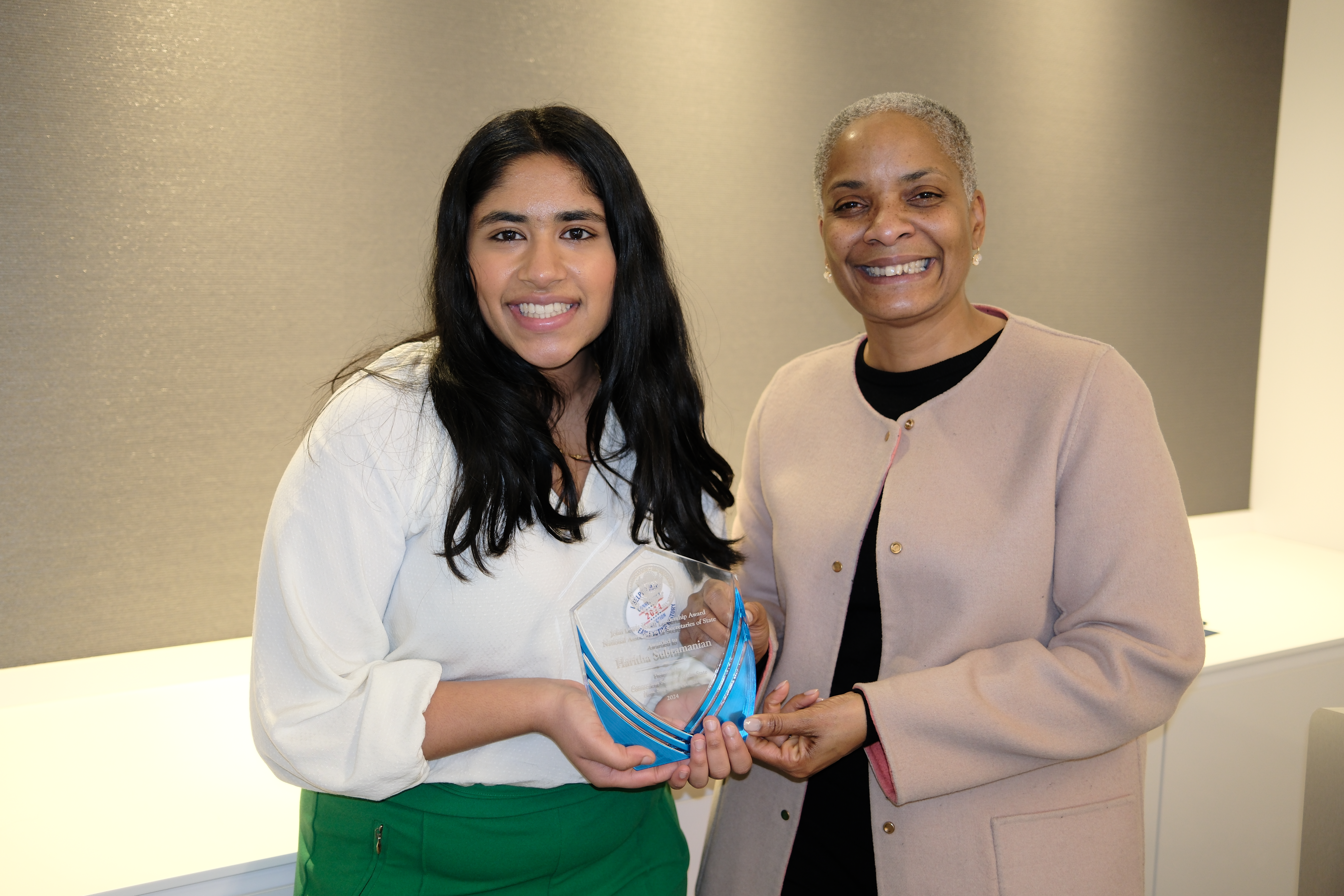 Secretary Thomas and Haritha Subramanian - photo