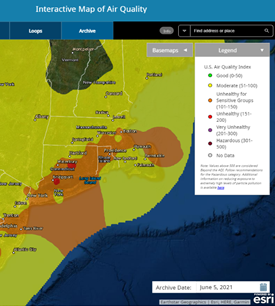 Bad air day in New England