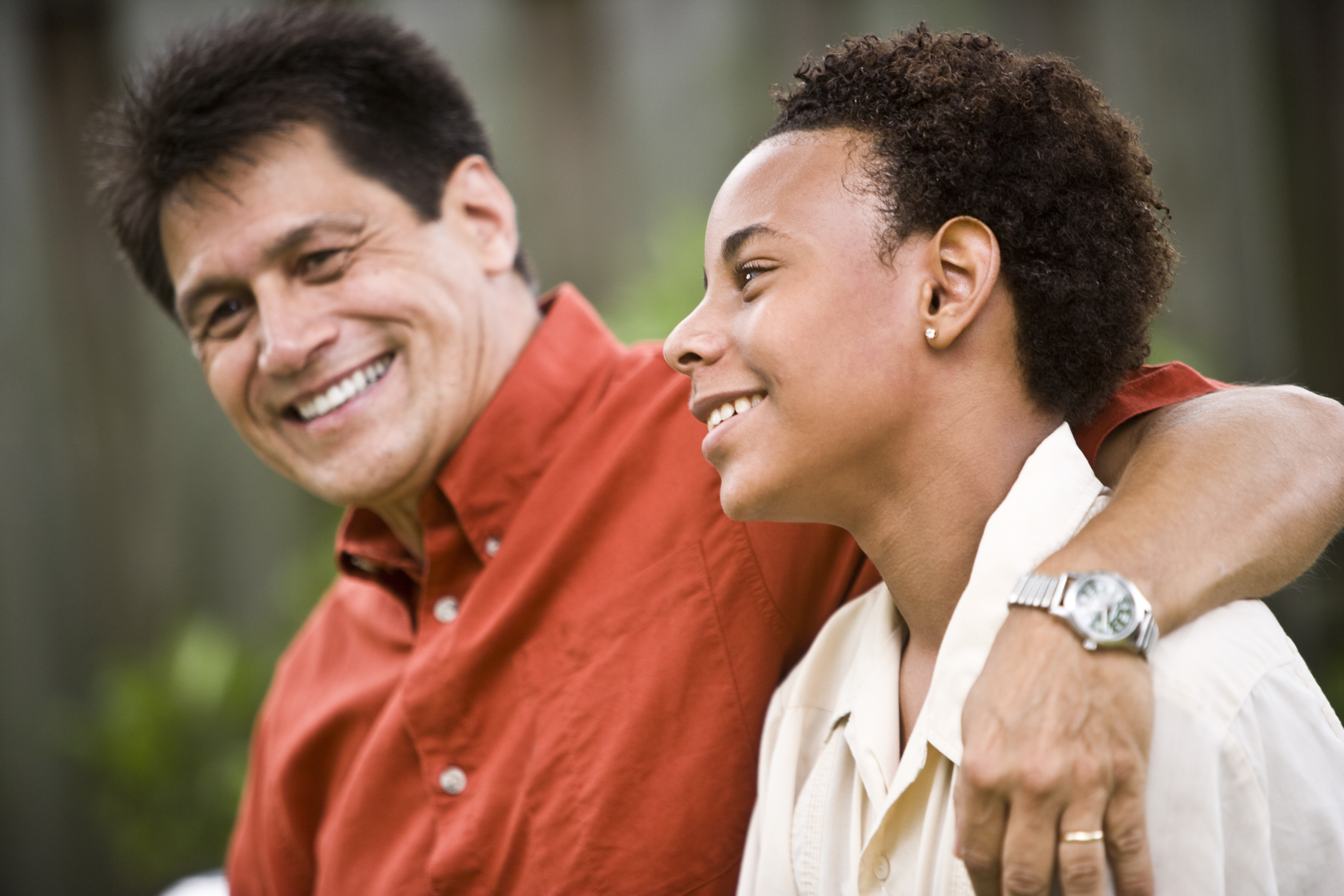 African American Boy with Mentor
