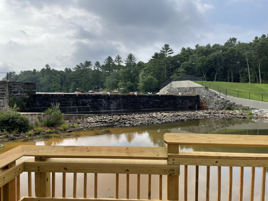 Pachaug Pond Dam Overview from Boat Launch