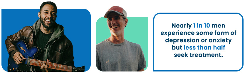 1 in 10 adult men experience some form of depression or anxiety