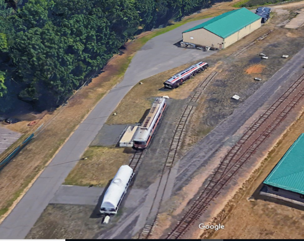 Ariel view of rail cars