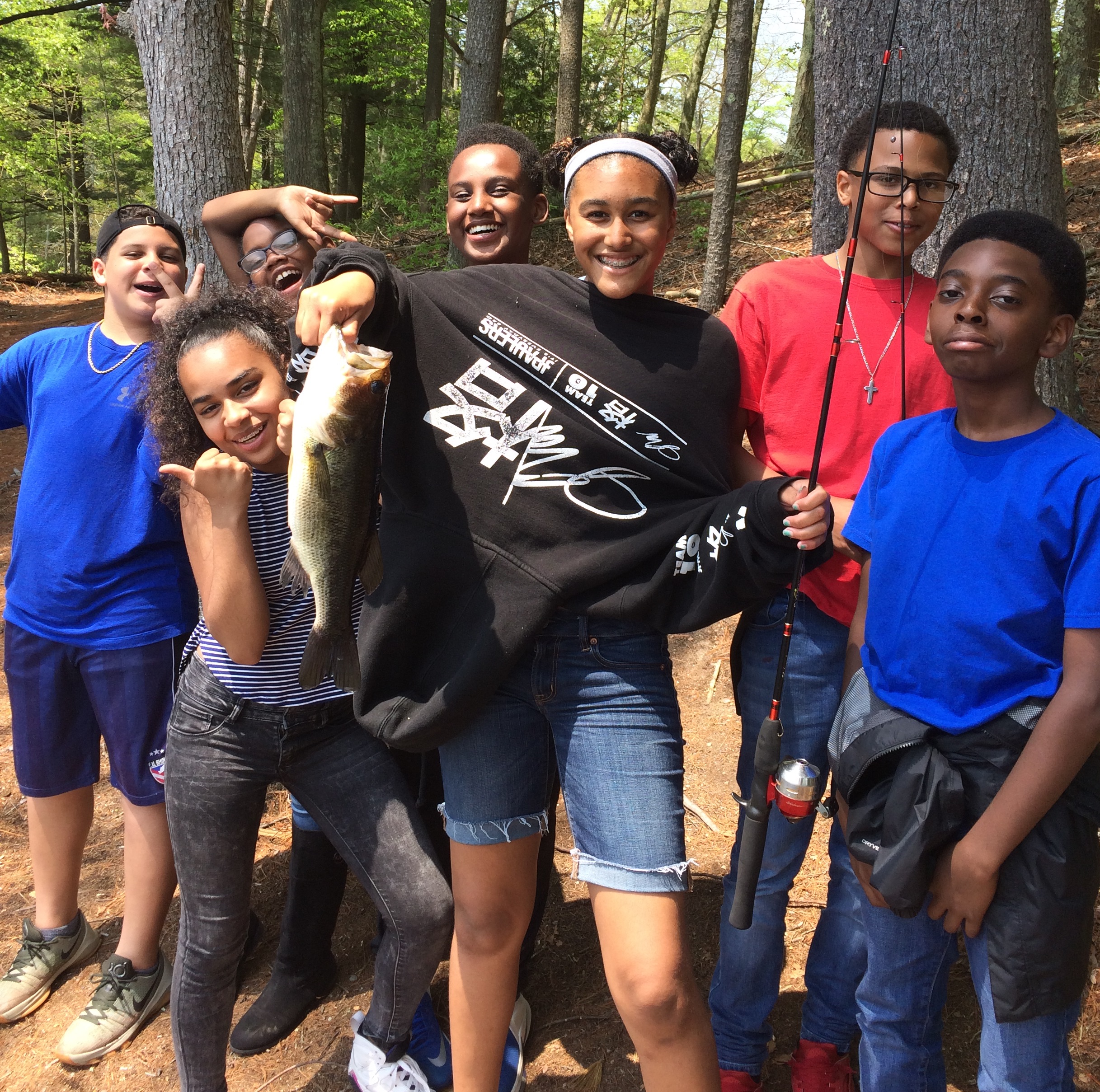 Class fishing at the CARE Center
