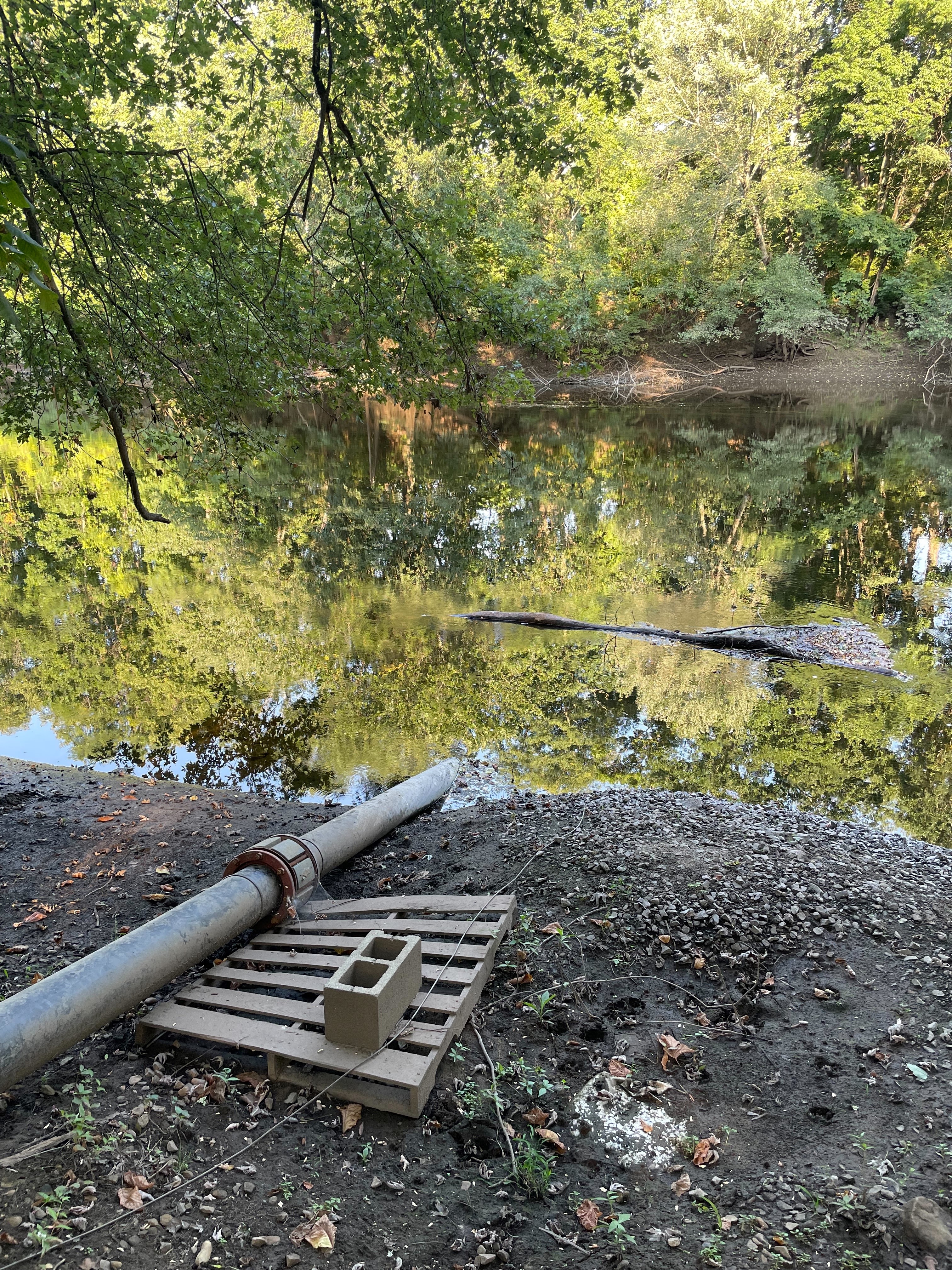 Pump intake from a river
