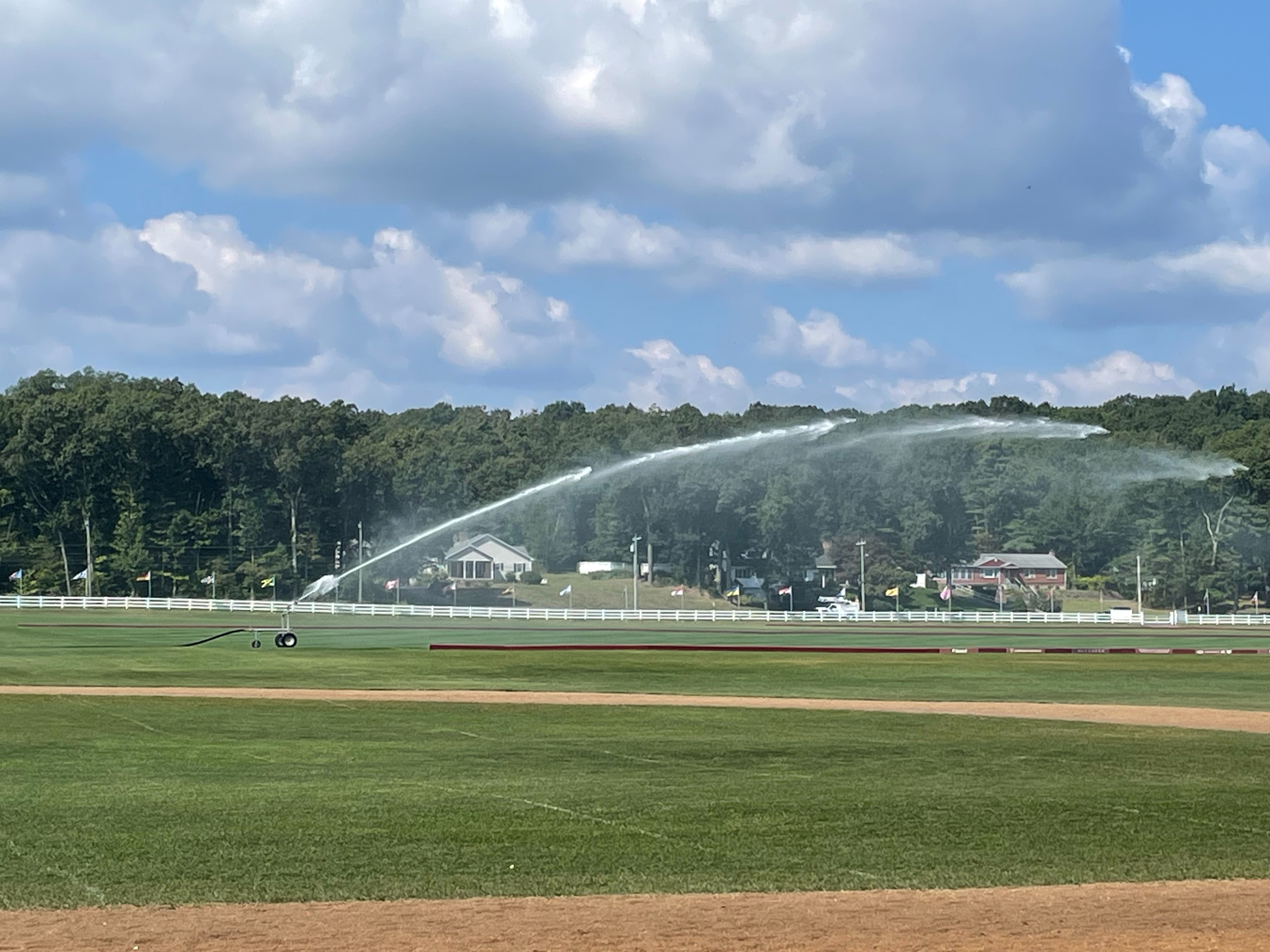 Water cannon at polo grounds