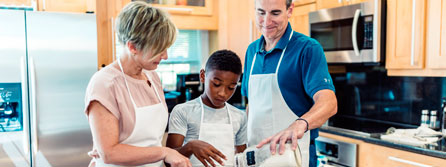 Family in the kitchen