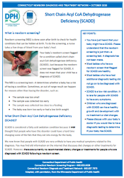 Short Chain Acyl CoA Dehydrogenase Deficiency fact sheet