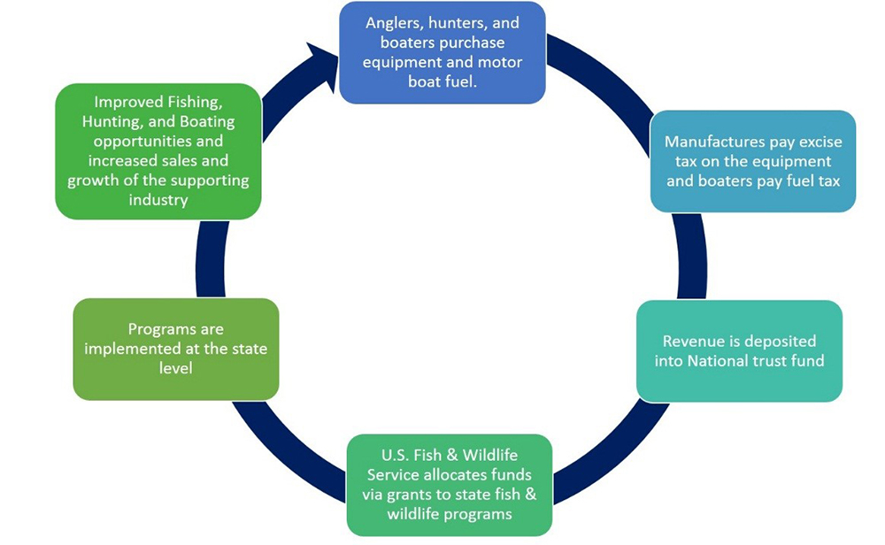 Flow chart that explains how CARE programs are funded.