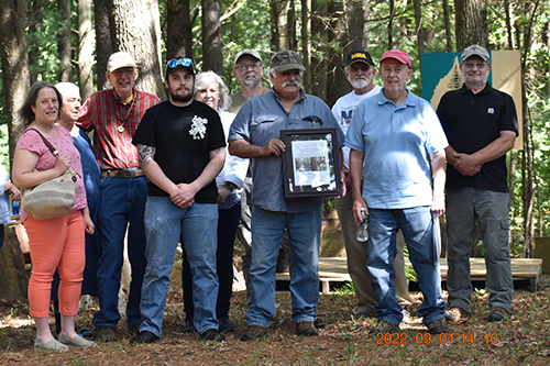Whip-poor-will Woods Forest Legacy Project landowners receiving an award from the Connecticut Land Conservation Council for Outstanding Project.