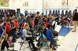 Students playing music