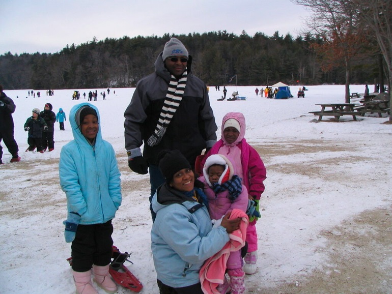 family bundled up