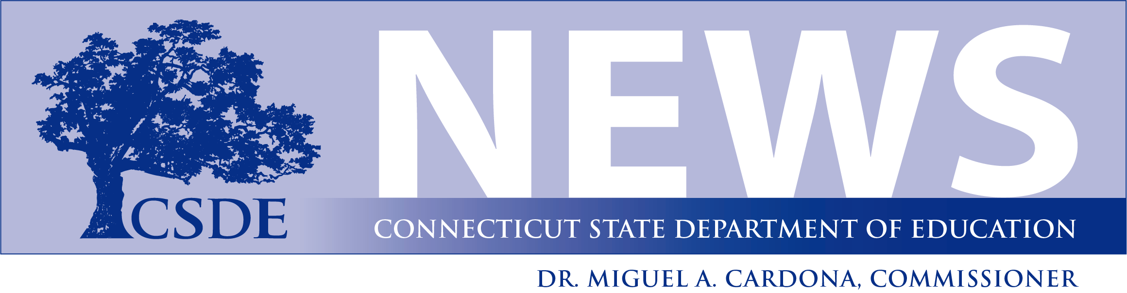 CSDE News banner with blue tree logo