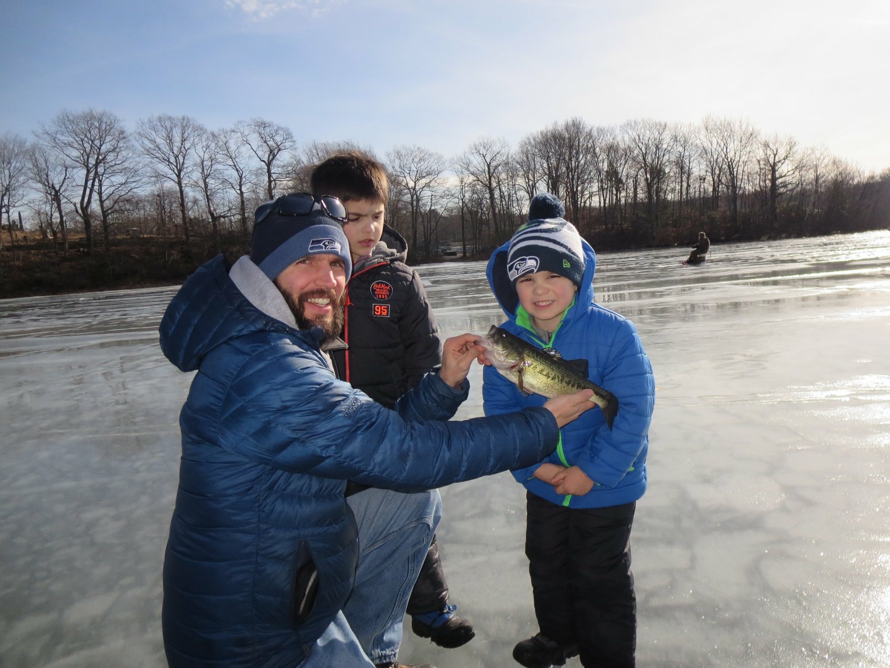 Ice fishing on Coventry Lake